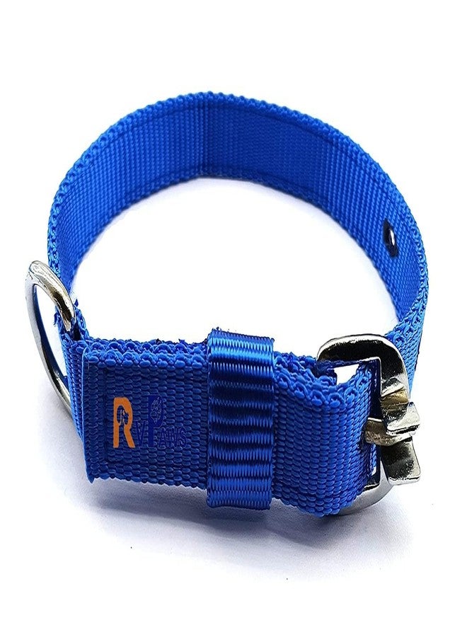 Pups&Pets طقم طوق ومقود من النايلون من Pups&Pets مقاس 22 مم، طقم طوق ومقود قابل للتعديل بشريط ناعم مقاس 0.75 بوصة، مثالي للكلاب الصغيرة والمتوسطة الحجم والجراء (أزرق) - Image 3